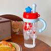 Cartoon Cute Large-Capacity Straw Cup Clear with Handle Water Cup Water Bottle Gifts