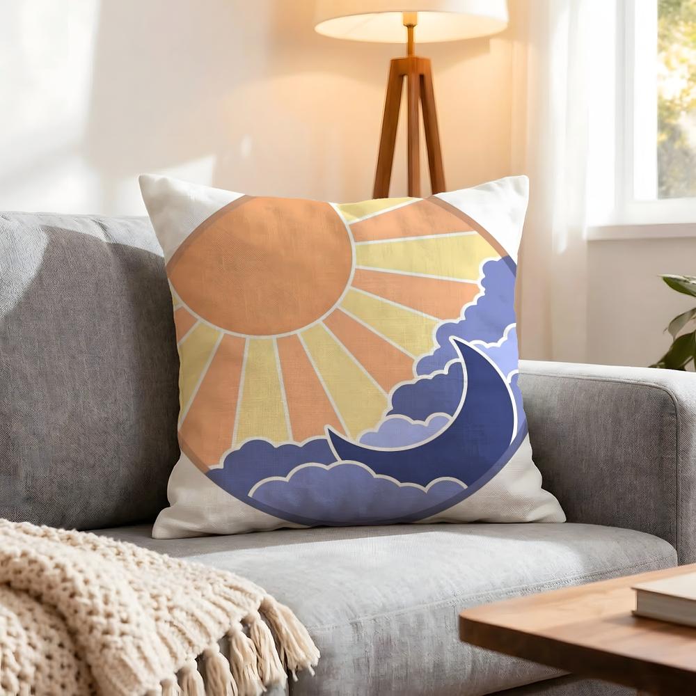 Classic Sunrise Cartoon Cushion Cover 1Pcs Decorative Covers Soft Cushion Case For Sofa Couch Decor 40X40 45X45 Pillowcases
