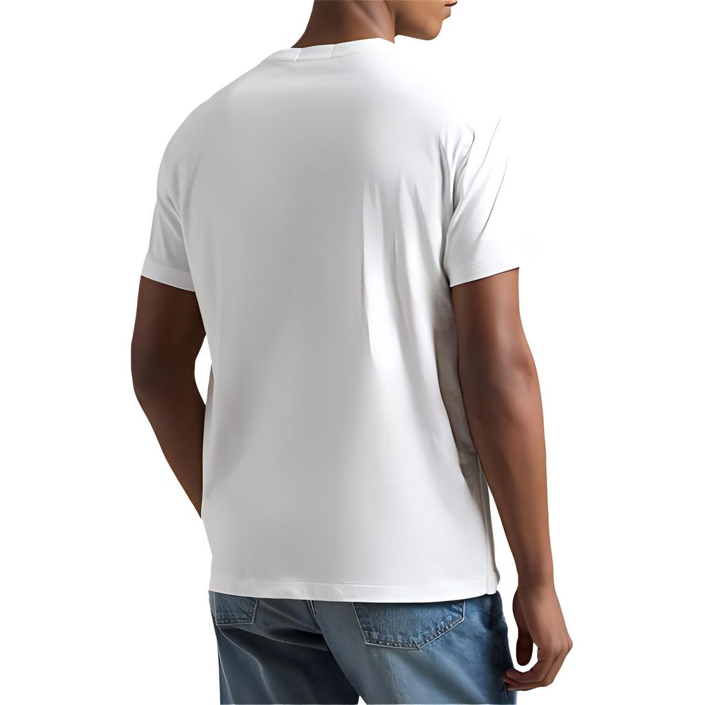 Camiseta de Manga Corta con Cuello Redondo y Estampado de Logo Liso Polo Ralph Lauren para Hombre Tops Blanco 710854497-041