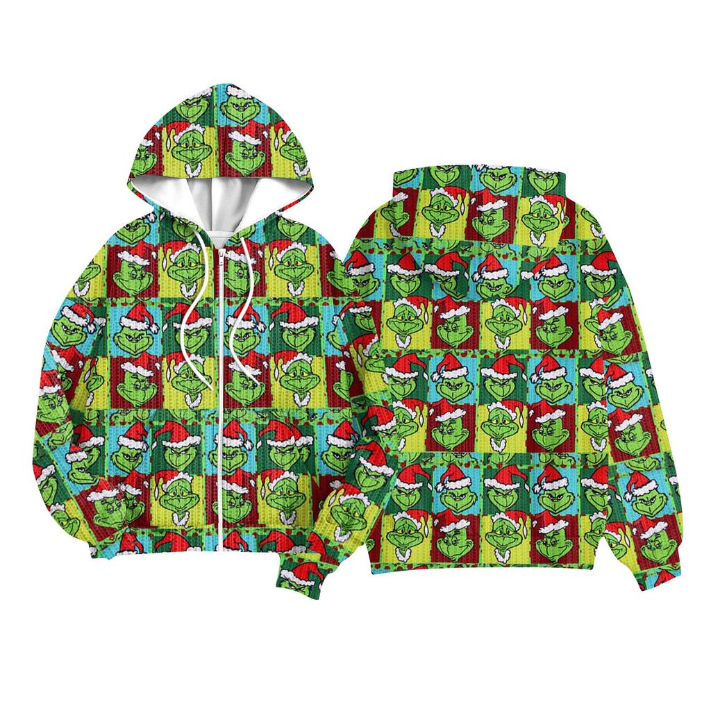Children Girls And Boys Fashion Jacket Casual Printed Long-sleeved Hooded Cardigan Sweatshirts