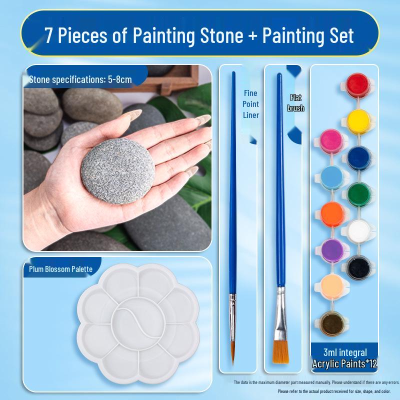 Hand-Painted Pebble Set for Kids - DIY Art & Craft Kit