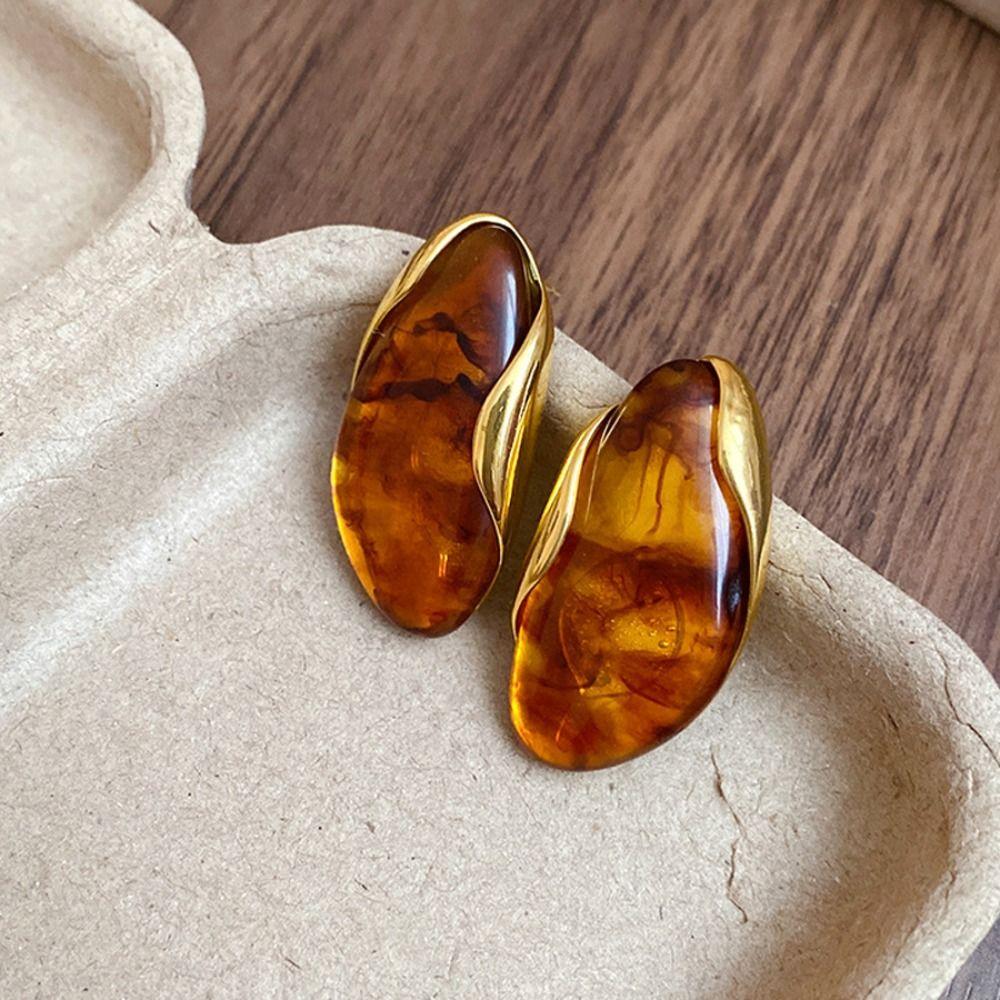 Lightweight Acrylic Teardrop Earrings Translucent Drop Hoops Translucent  Women's Accessories