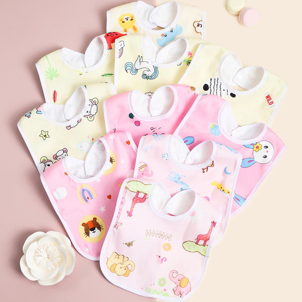 Random 4/6/8/10PCS Baby Bibs Cotton Waterproof Bib Children Feeding Clothes Protection Kids Toddler Scarf for Newborns Boys Girl