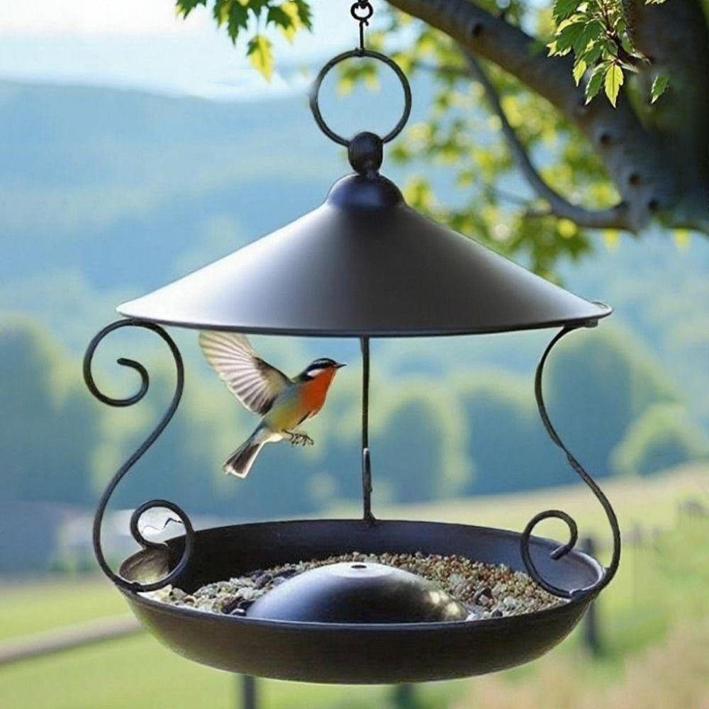 Rainproof Bird Food Dispenser Windproof Bird Feeding Tray Garden Decor Bird Water Bowl  Outdoor