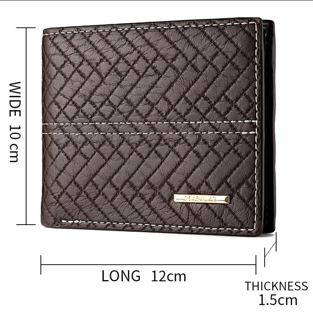 New PU Leather Men's Wallet Black Coffee Multi-slot Short Coin Purse Large Capacity Money Bag Men Male