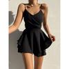 Women's Short Dress Summer New Elegant Solid Color Waist Cinched Irregular Women's Sexy Evening Dress Fashion Backless Female Suspender Dresses New