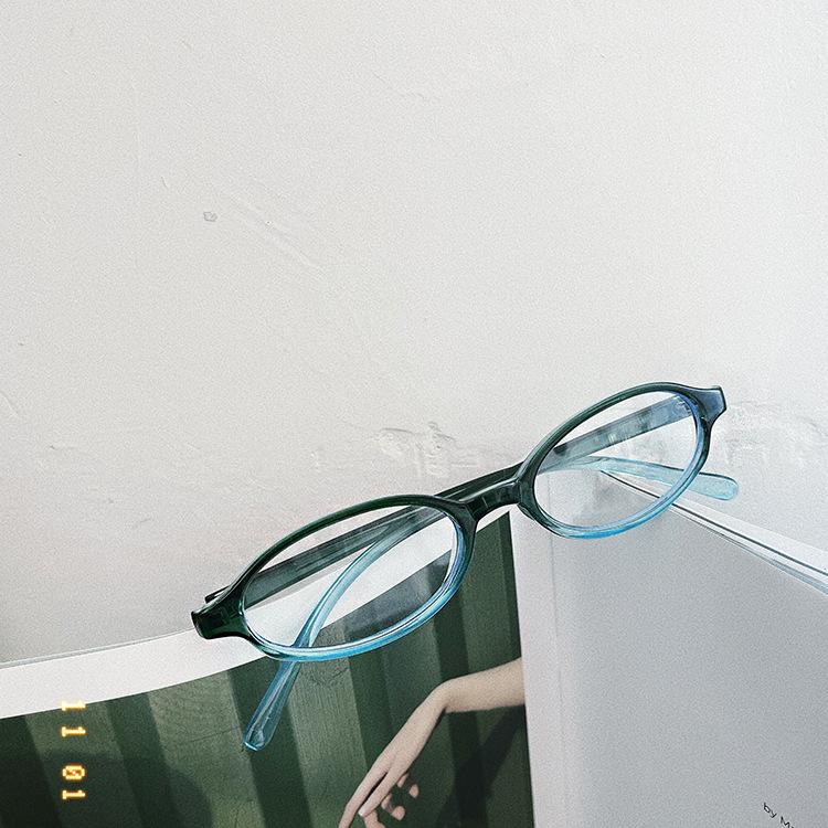 Y2K Style Women's Anti Blue Light Eyeglasses Retro Blue Green Oval Fashion Small Frame Glasses Square Box Eyewear Spectacles