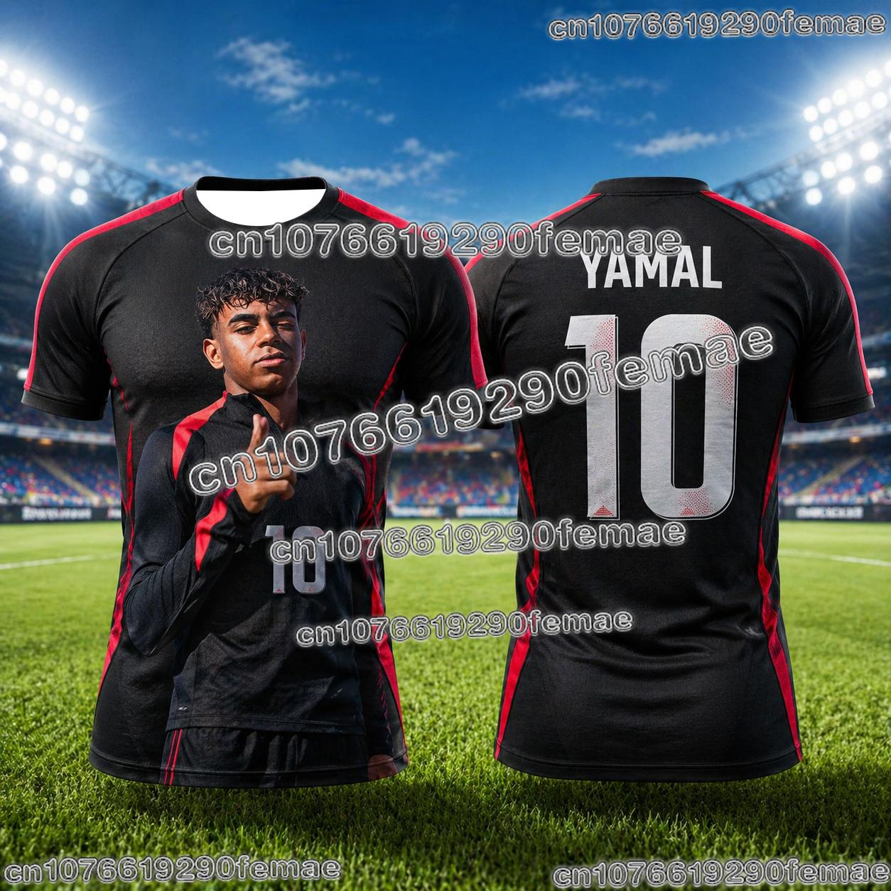 Lamine Yamal Fan Edition Gedenk-Fußballtrikot Für Kinder Schnelltrocknendes Schweißableitendes Fußball-T-Shirt Für Sport Outdoor M gray
