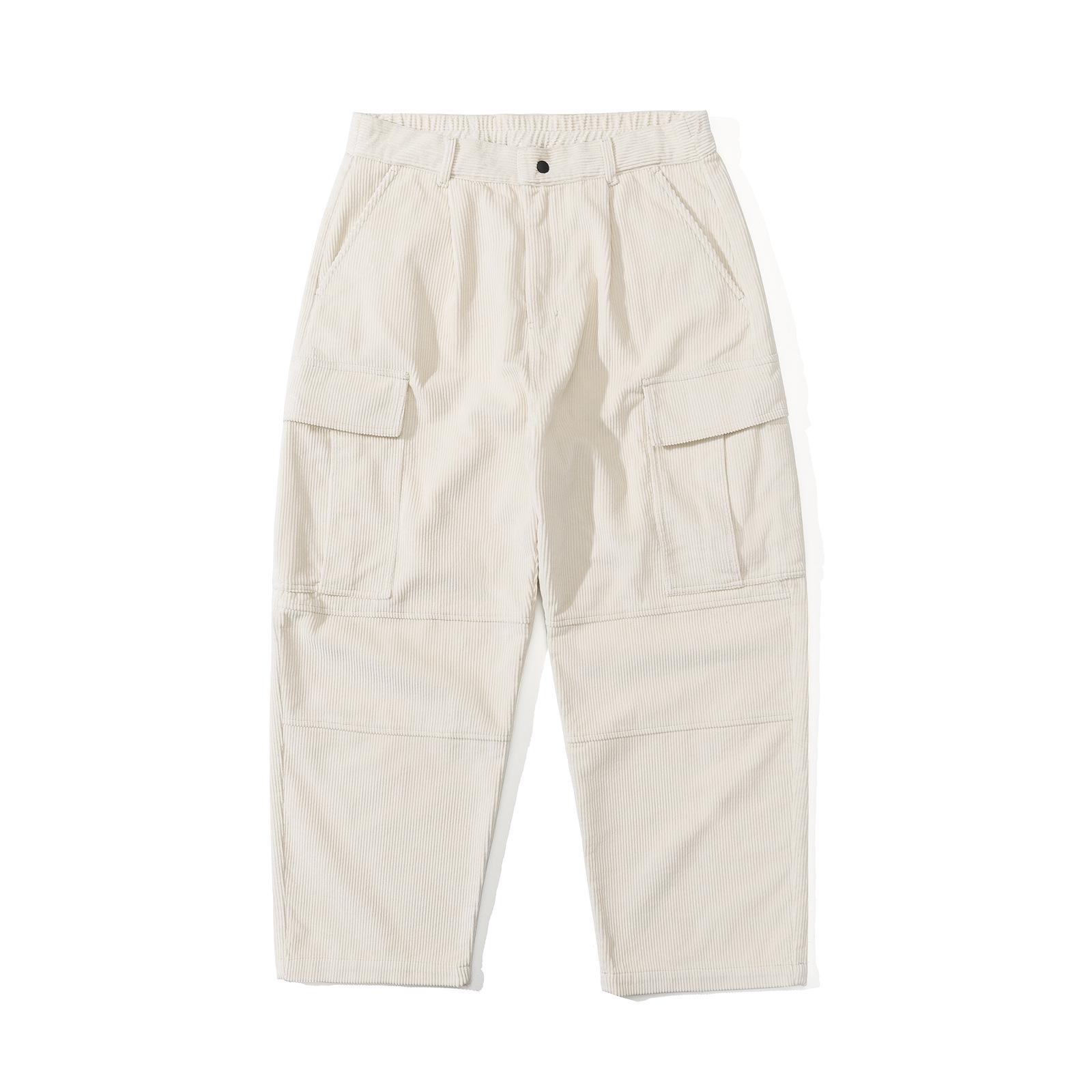 TRS Men s 24SS Japanese Retro Corduroy Multi-Pocket Loose Casual Pants Medium