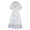 European Gold Style Embroider Ruffle Sleeve Princess Dress Lace
