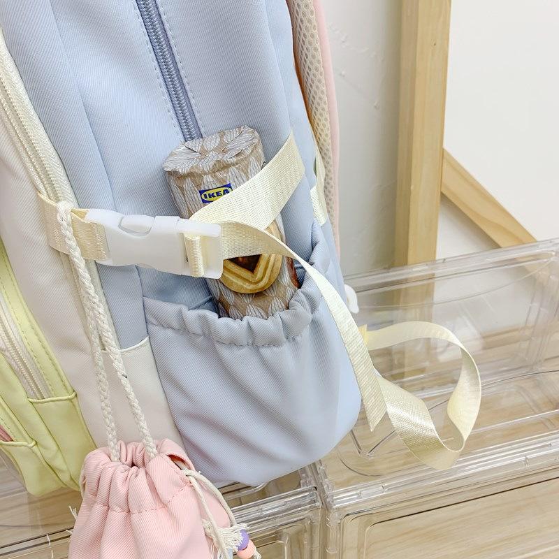 School Bag for Girls, Pain Bag for Junior High School Students, Large-capacity Fashionable Backpack, Cute Transparent Belt, Two-dimensional Personal