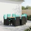 Outdoor Table Set 7 pcs PE Rattan and Powder Coated Steel