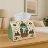 1pc Decorative Multifunctional Fabric Tissue Box Featuring Ancient Egyptian Designs with Pharaoh Symbols, Made of Soft Polyester. Ideal for Use In The