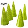Christmas Tree Decorations Set 5Pcs Illuminated With/No LED Lights, Nordic Style Luminous Decorative Figurine Tabletop Ornaments, Cone for Home Office