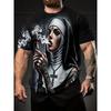 Modisches Herren-Rundhals-Kurzarm-3D-Casual-Farbprint-Casual-Kurzarm-Rundhals-T-Shirt