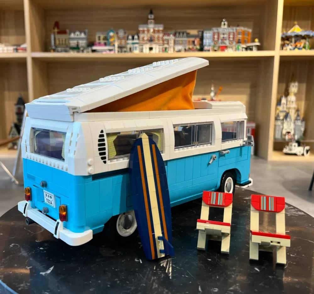 Das T2 Camper Auto Van Modell Bausteine Kompatibel DIY Ziegel Spielzeug für Kinder Weihnachten Geburtstag Geschenk