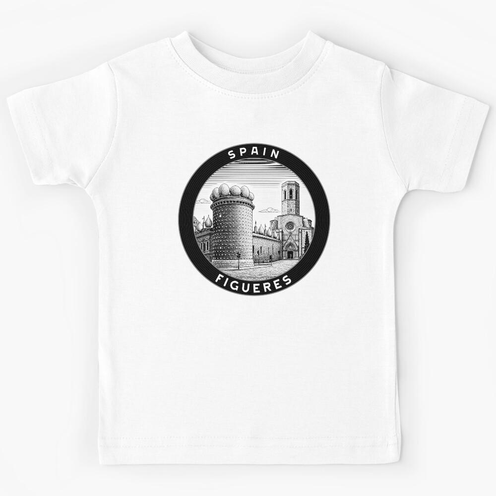 Figueres Spain Linocut Style Kids T-Shirt 120