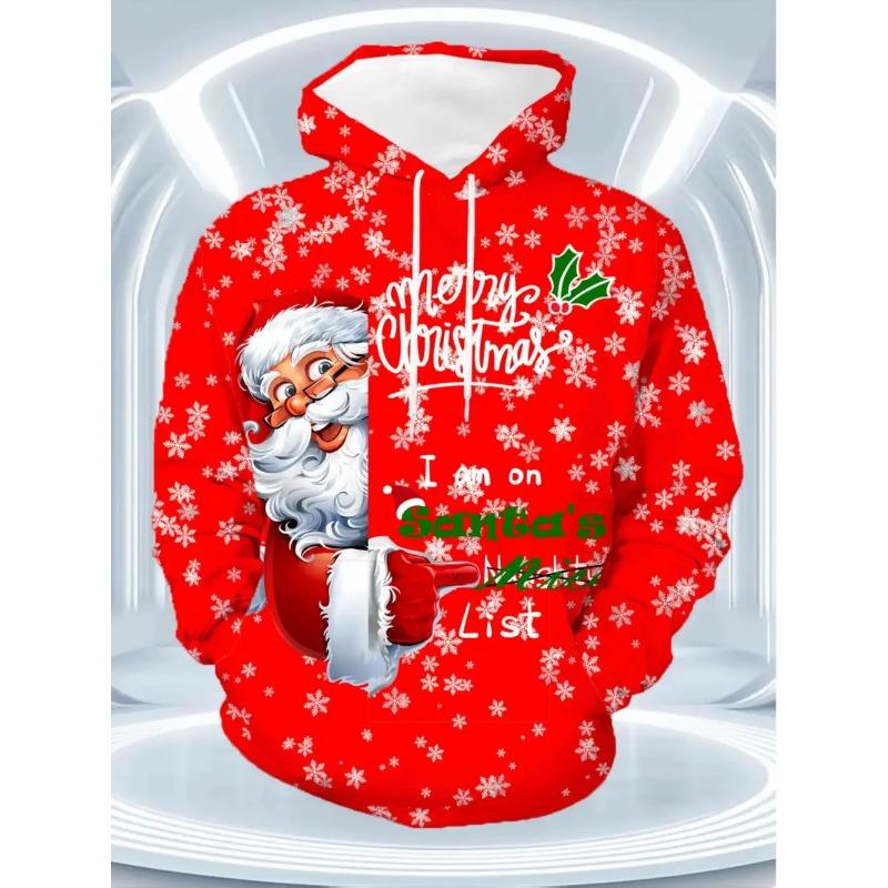2026 Weihnachts-Hoodies Weihnachtsmann 3D-Druck Herren Damen Hoodie Sweatshirts Lässig Unisex Kapuzenpullover Oberteile Kleidung Mann Pullover