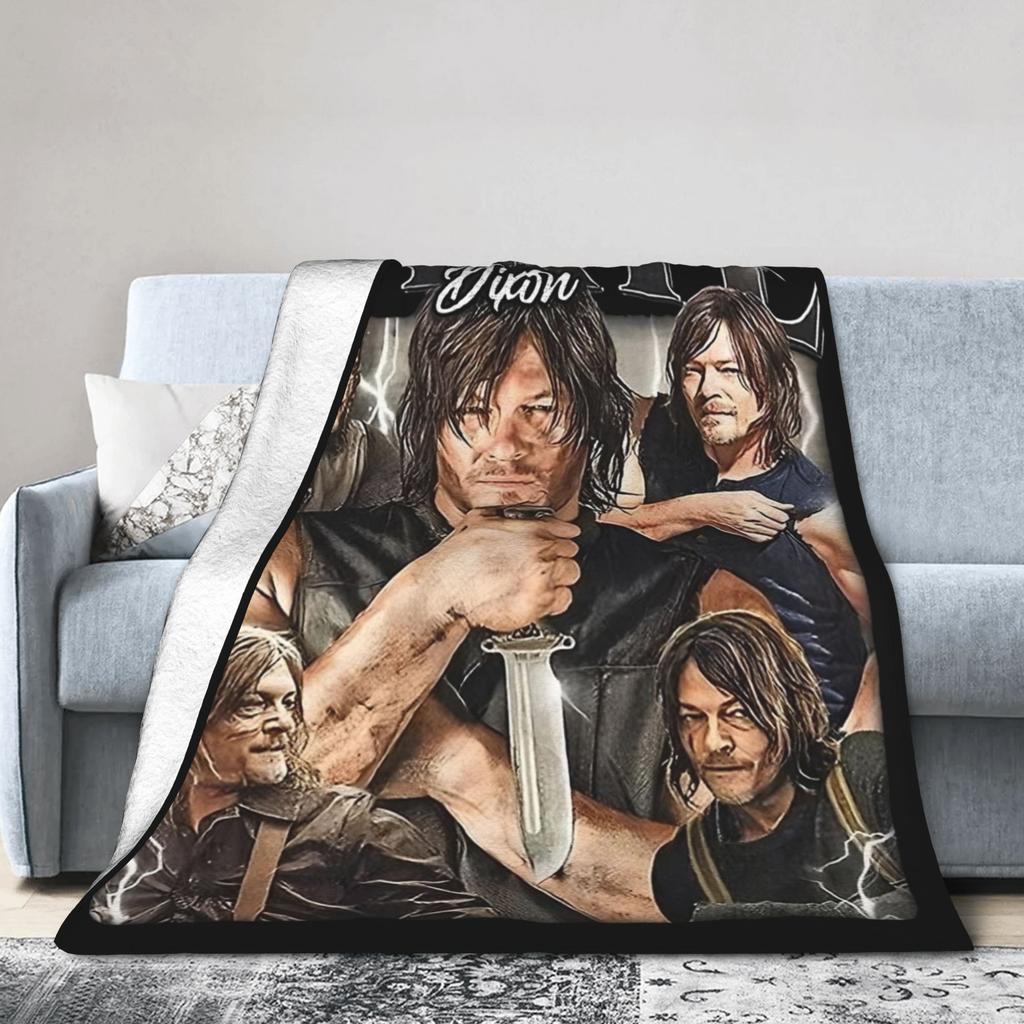 Daryls Dixon The Walking Dead Blankets Velvet Spring/Autumn Multifunction Super Warm Throw Blanket for Home Bedroom Bedspreads
