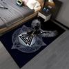 Nordic Raven Carpet with Valknut Symbol and Tribal Patterns Design Suitable for use as an anti-slip for living room bedroom sofas