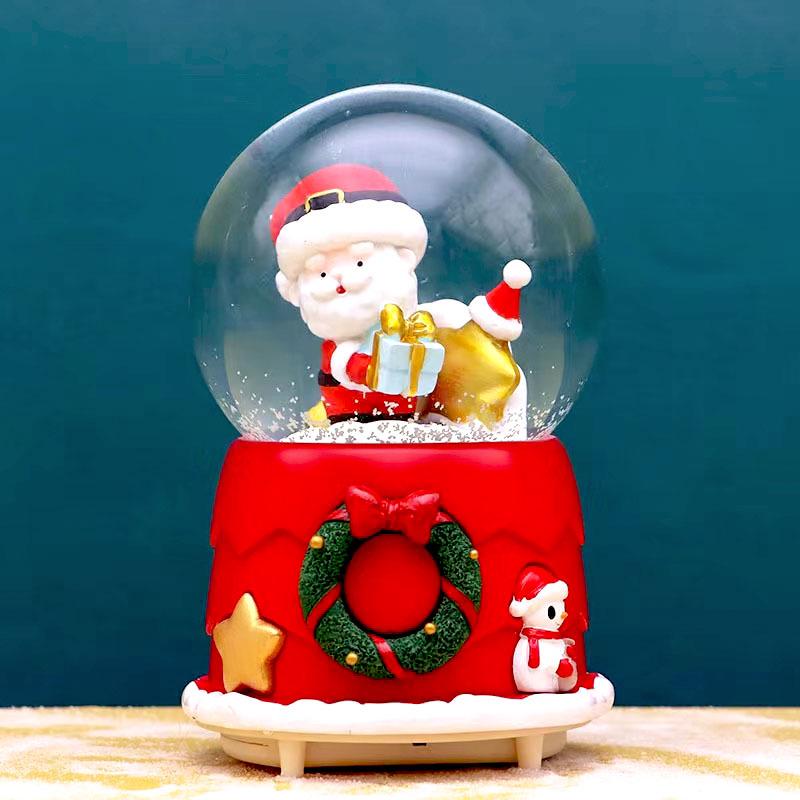 Children's Christmas Decorations: Crystal Ball Music Box Ornament for Tabletop