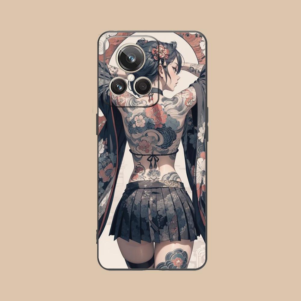 Fashion Tattoo Girl Mobile Phone Case for Realme GT 8 Neo Pro C75 73 71 C67 65 C55 53 C35 31 C20 15 Colorful Printing Cover
