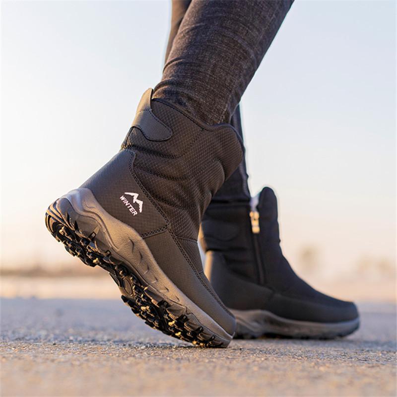 Men Boots Winter Waterproof Snow Boots Unisex High Top Keep Warm Plus Outdoor  Ankle Boots Women's Cotton Casual Sneakers