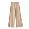 Split Knitted Wide Leg Pants for Women In Autumn and Winter, Loose Fitting, High Waisted, Draped, Casual and Comfortable Pants