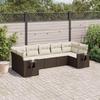 VidaXL Garden Lounge Set with Cushions 7 Pcs, Patio Sofas, Patio Furniture Set, Outdoor Furniture, Brown 3220592