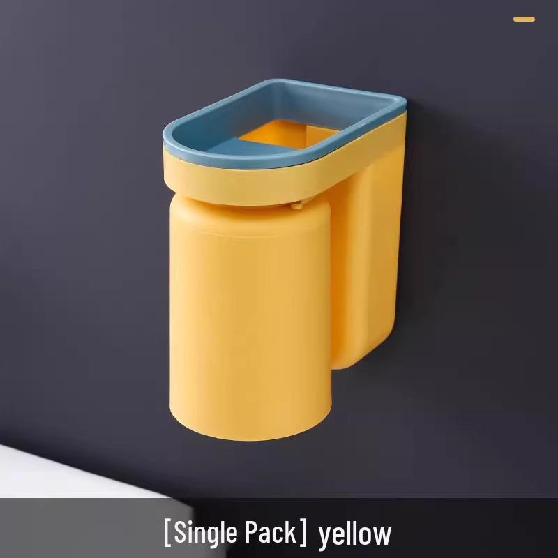 Punch-Free Wall-Mounted Toothbrush and Rinse Cup Holder for Dorms and Bathrooms