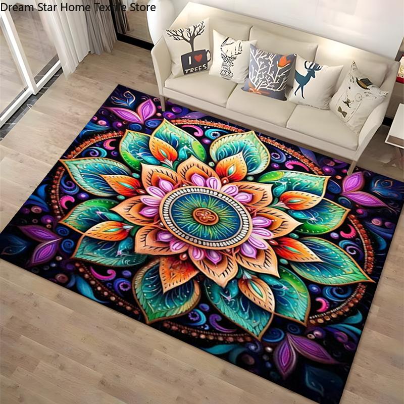 15 Size 3D Mandala Area Carpet Rug for Living Room Bedroom Home Sofa Doormat Decoration,kids Non-slip Floor Mat Gift
