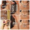 Rhinestone Happy New Year Earrings Aesthetic 2026 Necklace Trendy 2026 Jewelry Suit  Party