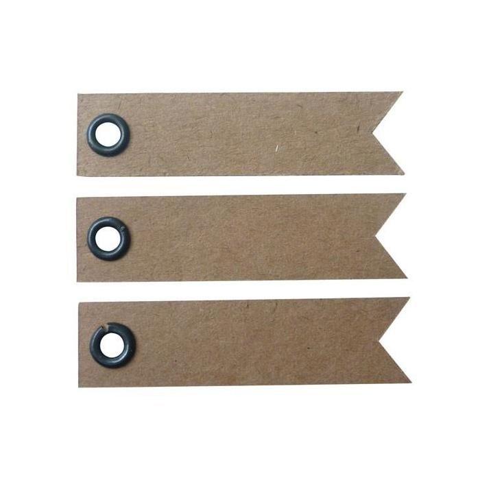 Eyelet Labels - Kraft - 20 Pieces - 50x12mm - Creative Activities - Personalization of Packaging