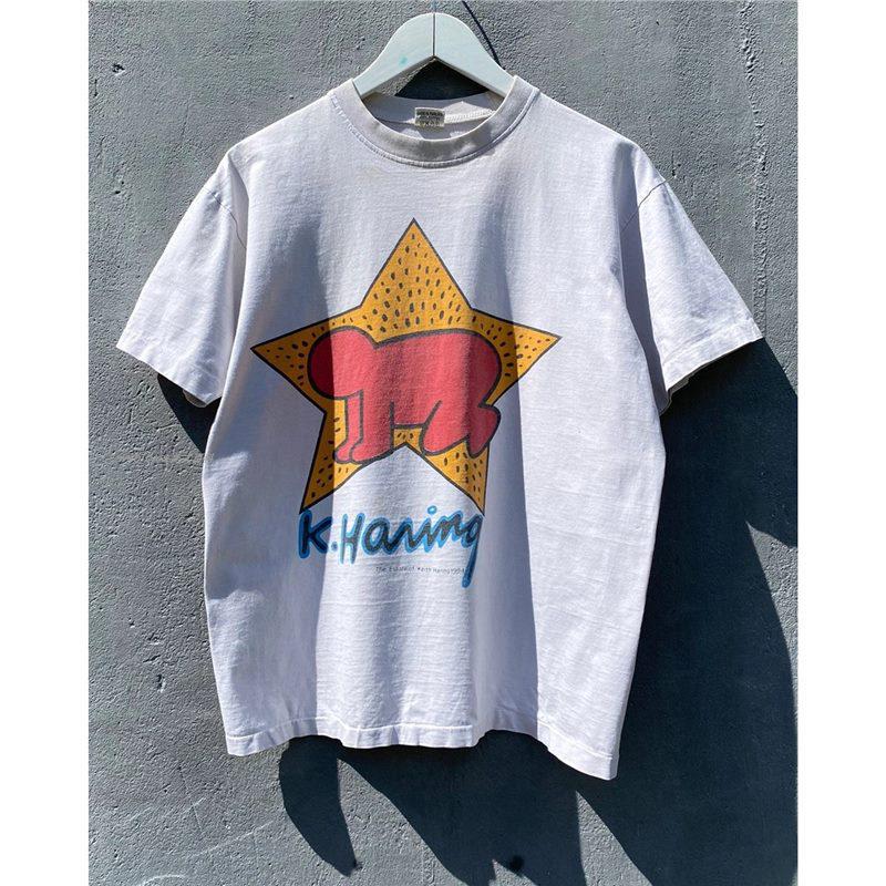 

Футболка оверсайз с коротким рукавом в стиле ретро Кит Харинг: Милый, Модный Стиль для Пар XXXL белый