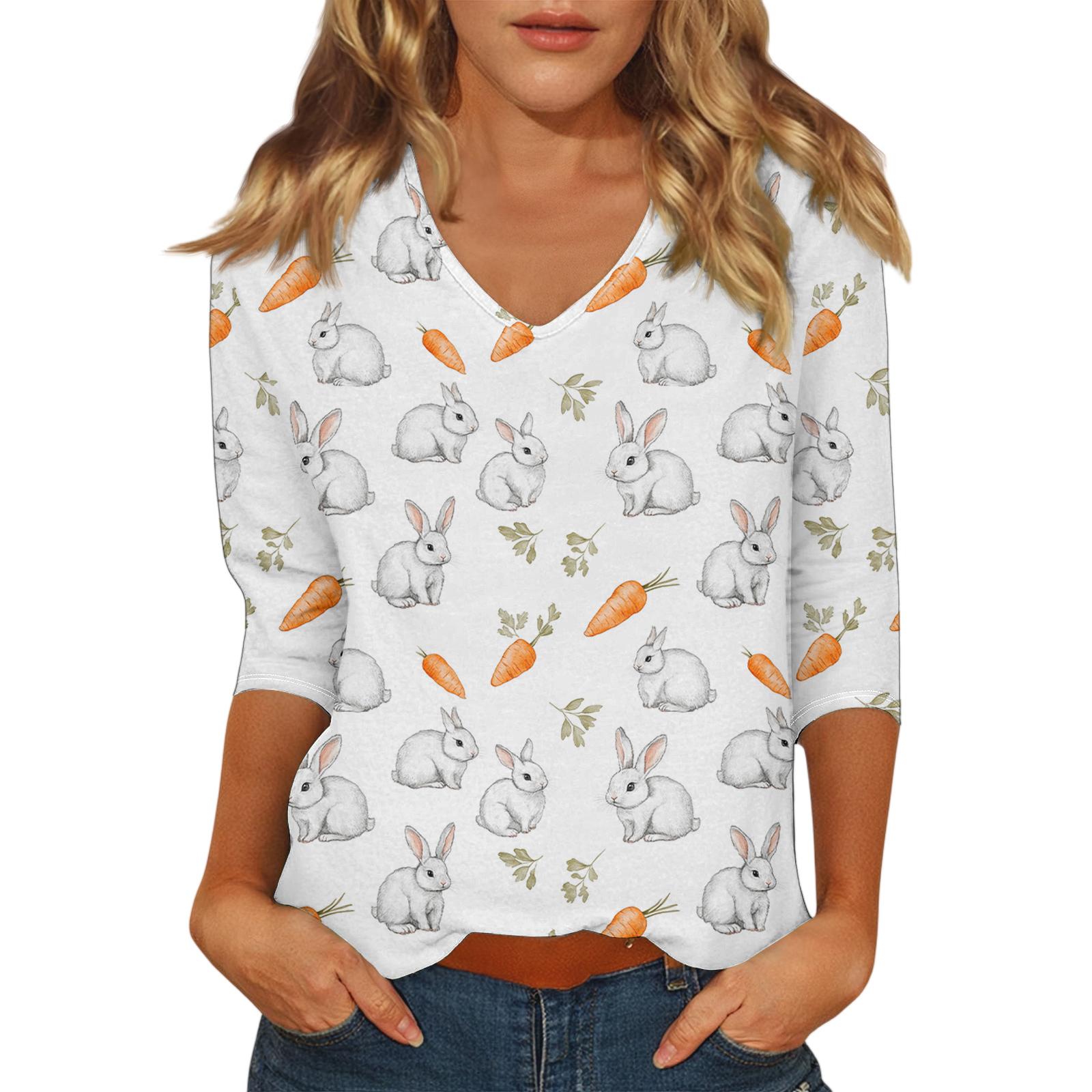 

Женский повседневный модный сексуальный удобный топ с V-образным вырезом и принтом, рукав три четверти L