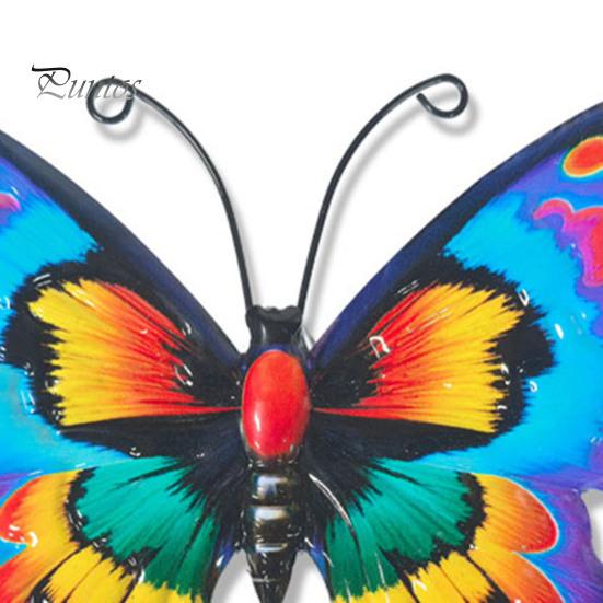 Outdoor Hanging Art Metal Butterfly Wall Decorations, Sculpture Decor, Iron Easy Installation Decor Indoor for Living Room Bedroom Garden Patio Fence
