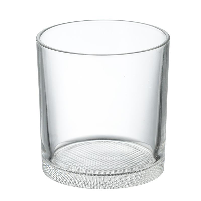 1PCS 400ML Whisky Glass Base with Grid Pattern Scotch Glasses,Old Fashioned Whiskey Glasses 400ml