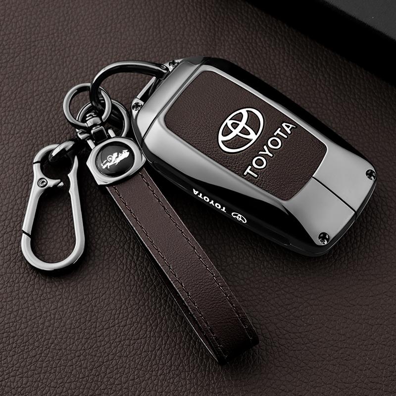 BAXL9 Zinc Alloy Car Key Cover Case For Toyota RAV4 Highland Coralla Hilux Fortuner Land Cruiser Camry Crown Keychain Accessories