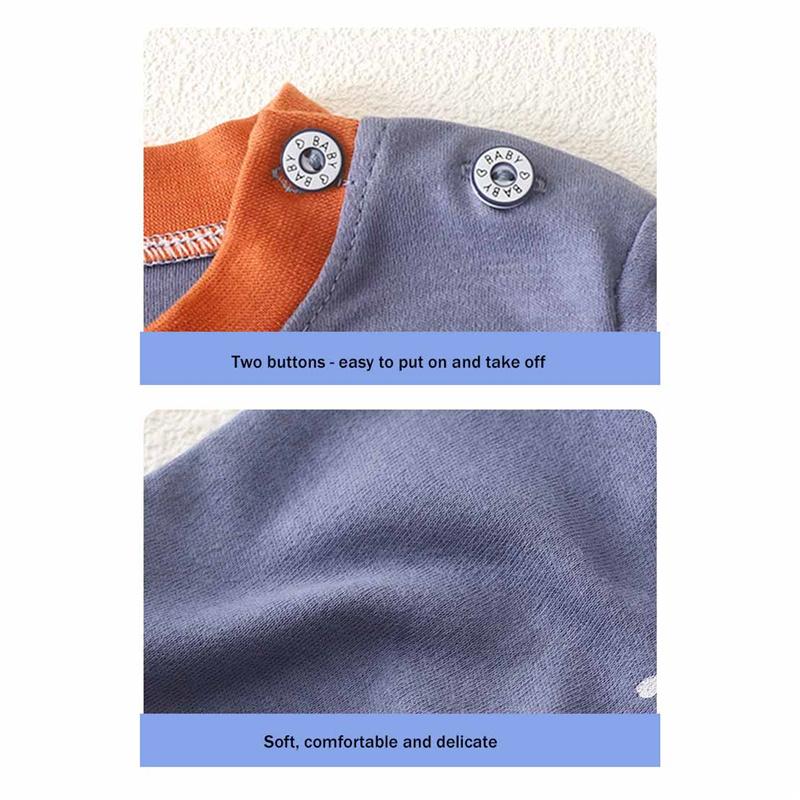 Cartoon Kinder 100% Baumwolle Unterwäsche Set Jungen & Mädchen Thermopyjama Weiches Langarm-Oberteil & Hose Gemütliche Homewear & Nachtwäsche