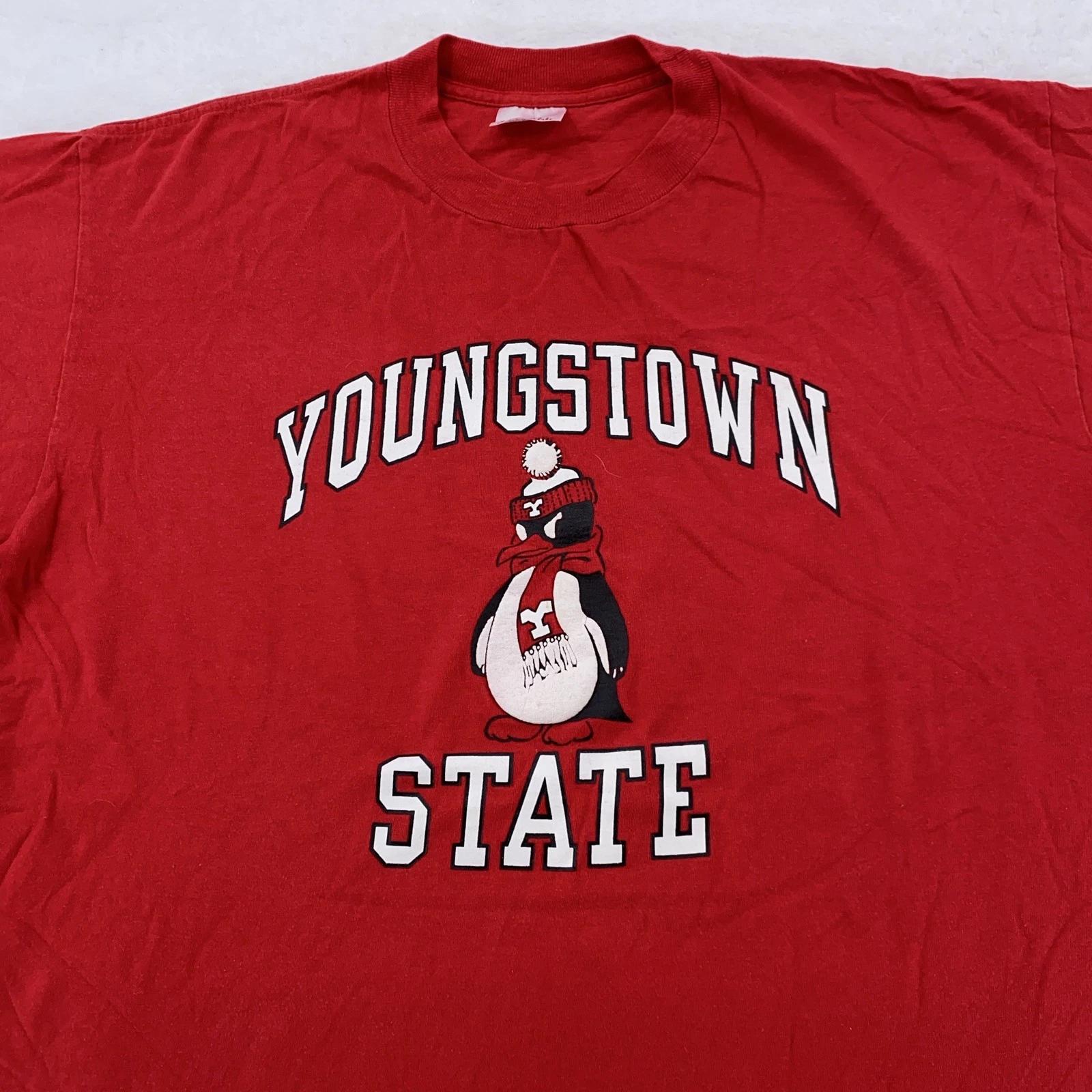 Vintage Youngstown State Penguins Shirt Mens XL NCAA College Tee 90s USA Ohio 3XL