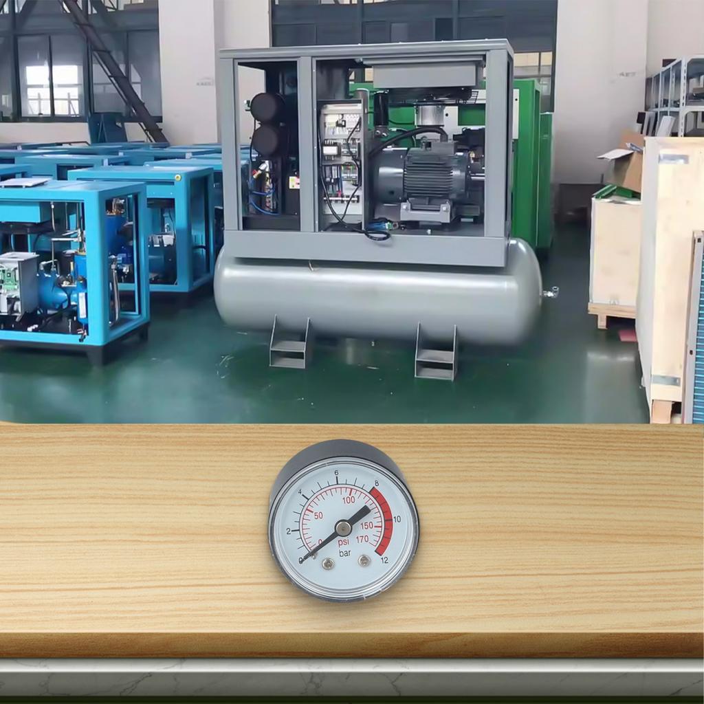 Industrial Grade Air Compressor Gauge 0 170 PSI/ 0 12 Bar Easy To Read