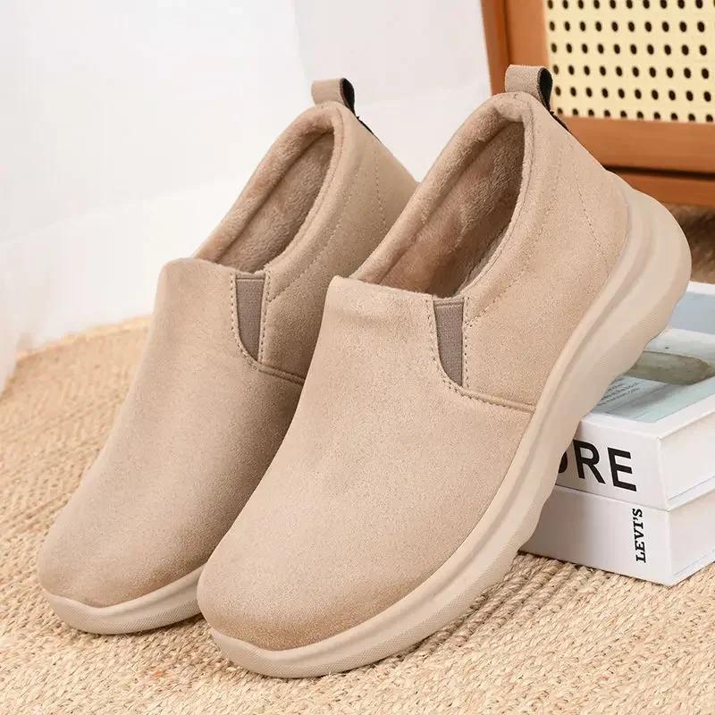 Fashion Hot Selling  Women's Shallow Cut Flat Sole Thin Cotton Shoes Anti Slip Winter New Women's Shoes 2024 New Black Women's Boots