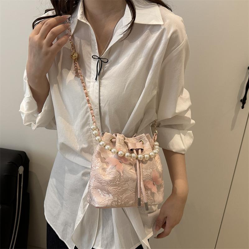 Geantă de mână pentru femei, cu perle, de lux - Geantă de umăr minimalistă, tip crossbody, cu broderie artistică, șic unic pentru zi cu zi