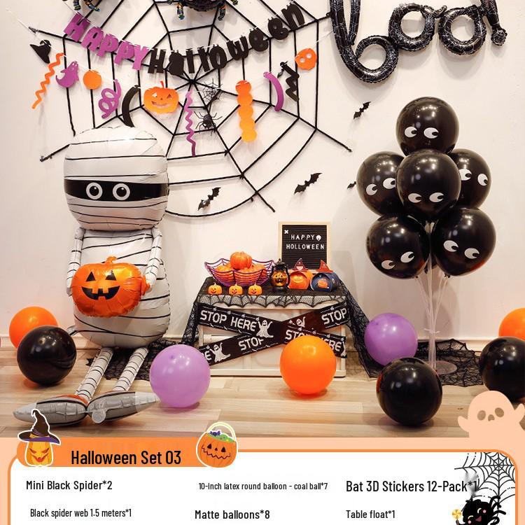 Halloween Balloon Decorations - Pumpkins, Ghosts, Bats, Skulls for Party Ambience