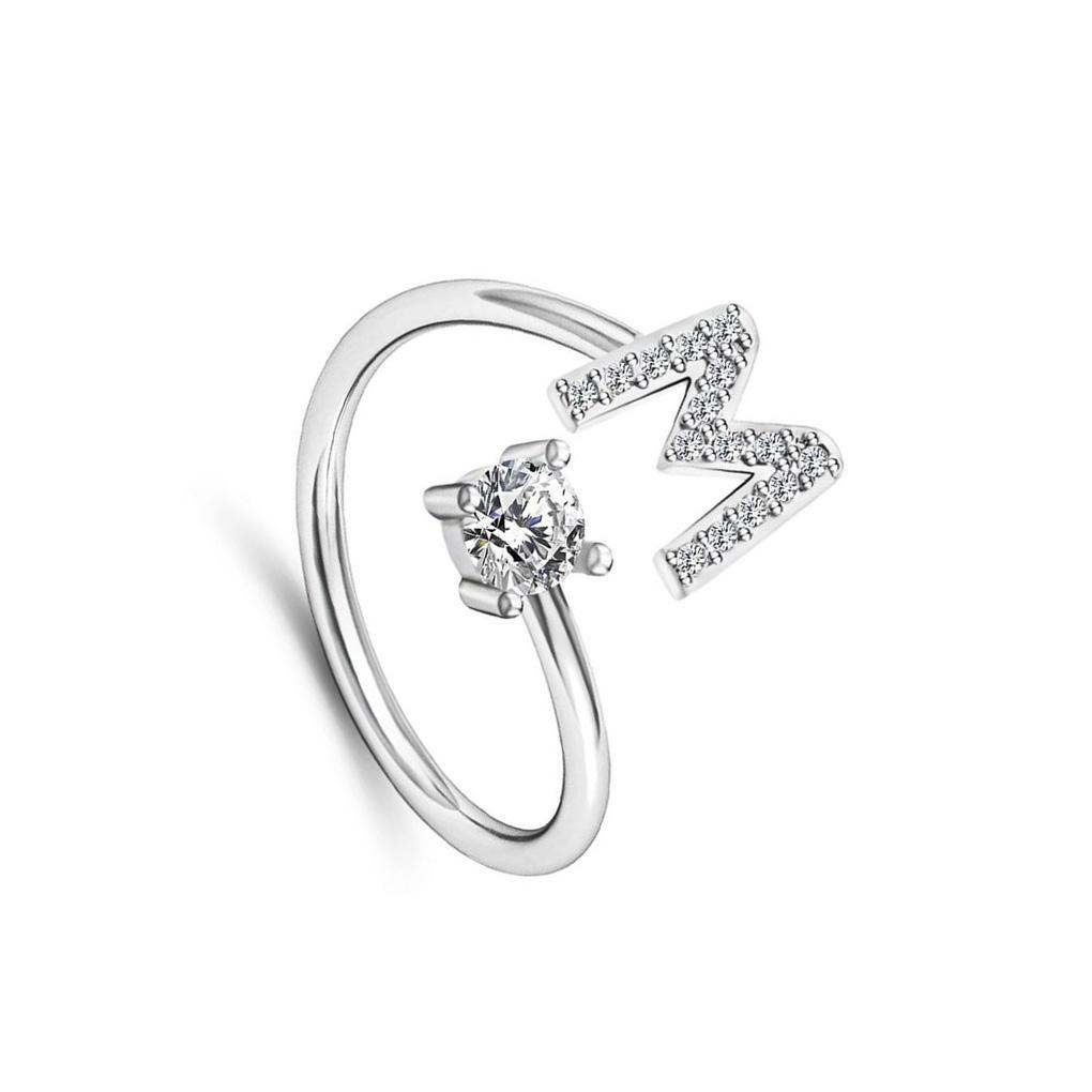 Open Romantic Letter Rings Color Adjustable Party Jewelry Gift Girl Alloy Wedding Bands Couple Friendship Accessories