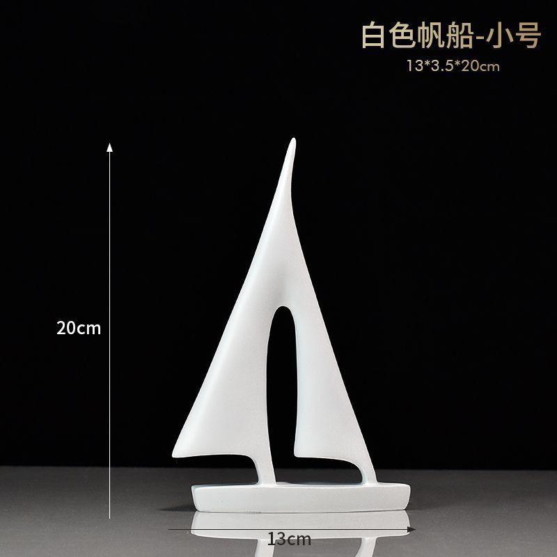 Modern Minimalist Sailboat Resin Sculpture Decor Desk Living Room Bedroom Entryway Home Office