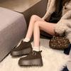 Suede Platform Women Snow Ankle Boots Short Plush Mid Heels Buckle Shoes 2025 Trend Winter New Warm Cozy Non-slip Botas De Mujer