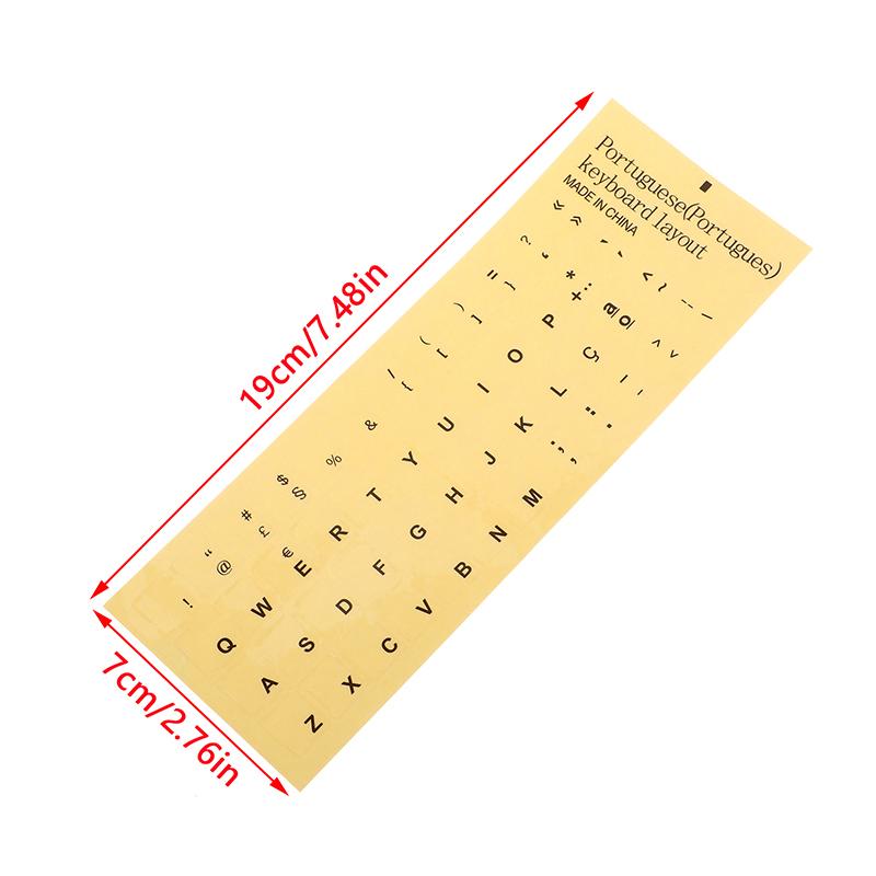 1Sheet Standard Spanish Portuguese Language Transparent Keyboard Stickers