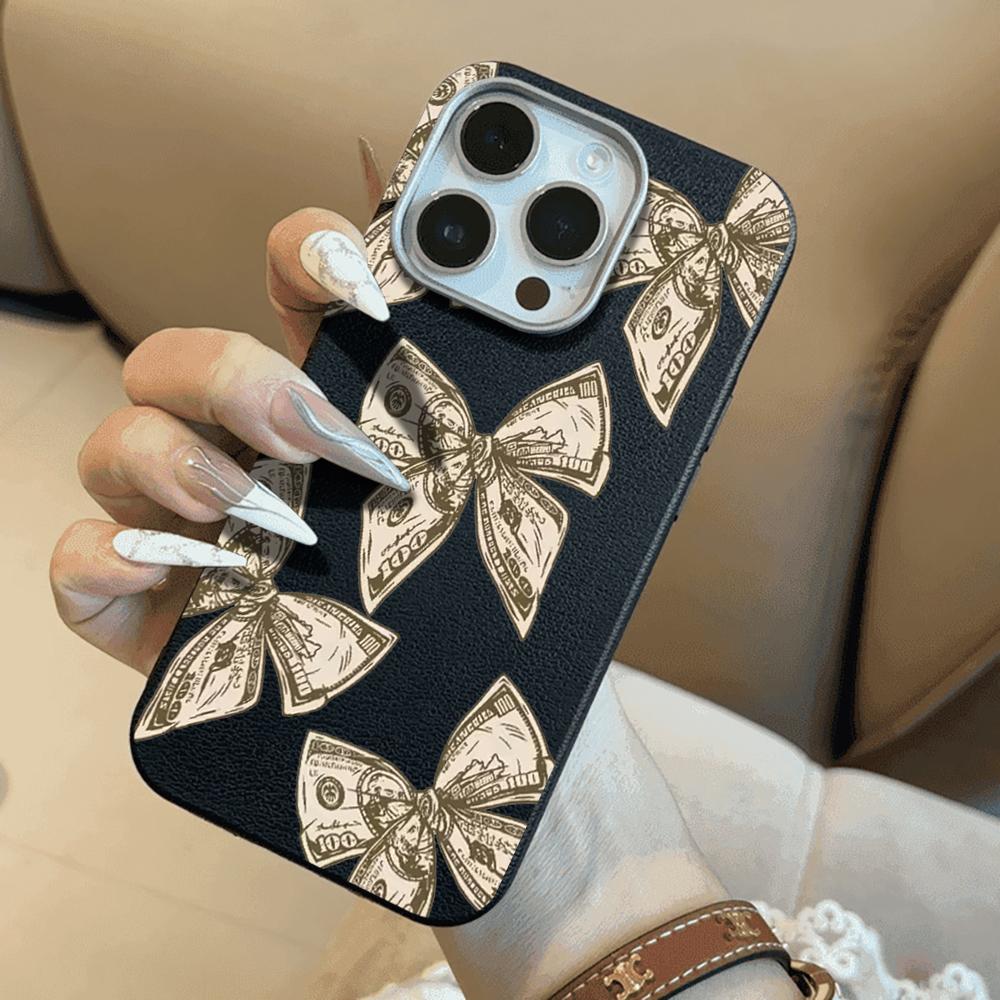 Retro Money Bow Phone Case For Redmi 13C 14C 15C 4G For Redmi Note 13 14 12 Pro+ 11 Pro 5G Protective Lychee Bumper Back Cover