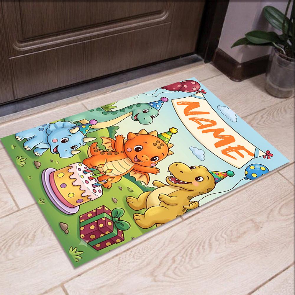 Custom Name Dinosaur Printed Carpet,Rug for Office Chair Living Room Bedroom Kitchen Room Decor Gifts.